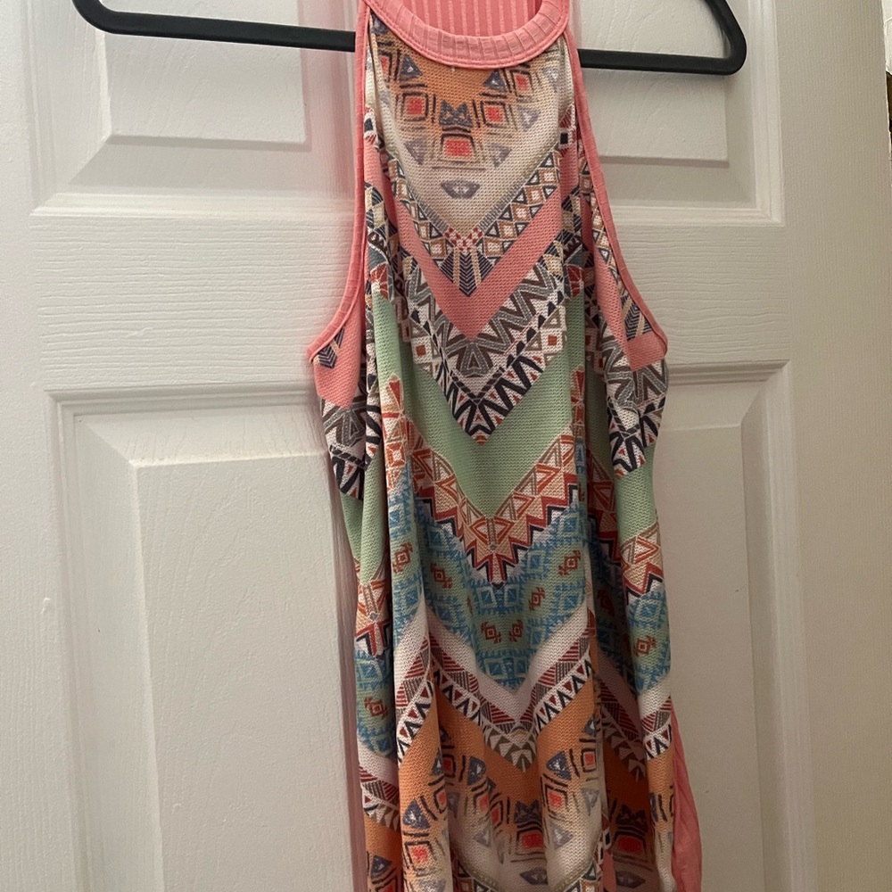 Multicolor Geometric Print Women's Blouse